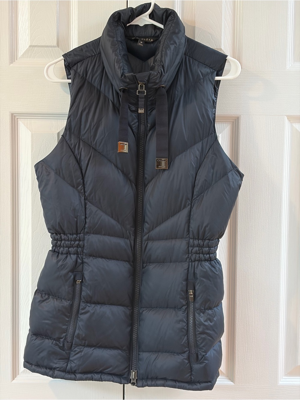 Athleta Navy Goose Down Puffer Vest Size M